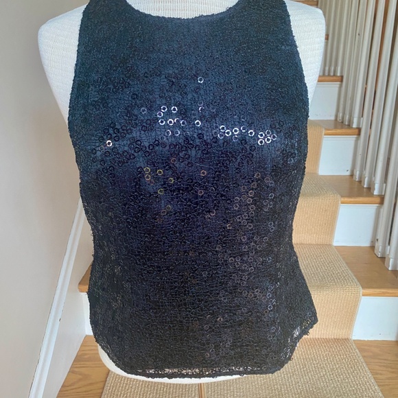Black sparkling, sleeveless top from Kay Unger, size 8 - Picture 4 of 7